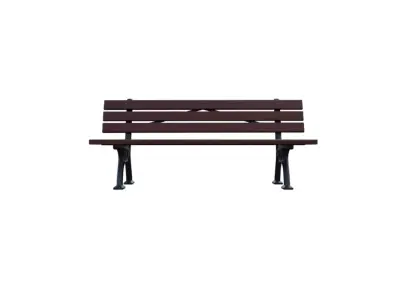 Wooden Park Bench for 3D print Low-poly 3D model