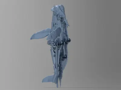Whale Deep sea Metal structure top 3D model