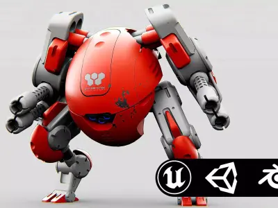 MILITARY BOT M-200 Rigged for Unreal Engine - Unity - MIXAMO 3D model