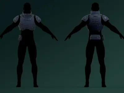 Military Bulletproof Vest Low-poly 3D model