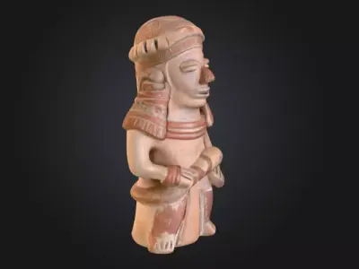Aztec Sculpture Low-poly 3D model