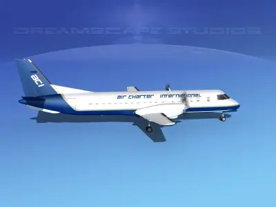 SAAB 2000 Air Charter Intl 3D model