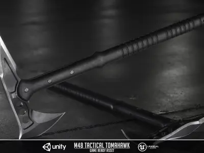 Tactical Tomahawk Game ready mesh and textures Low-poly 3D model