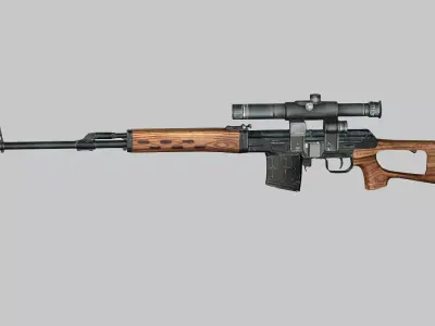 Sniper Denel 10NTW-20 Low-Poly 3D Model Low-poly 3D model