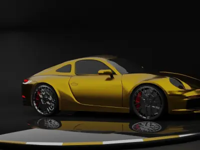 Low-poly Porsche 911 Free low-poly 3D model