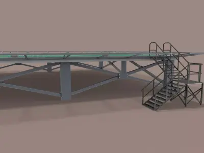 Helipad Square --322-- Low-poly 3D model