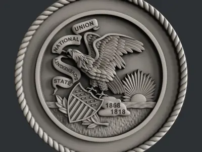 3d STL models for CNC router Seal Illinois 3D model