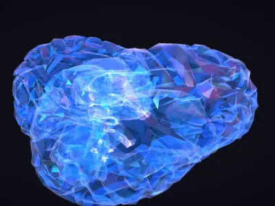 Brain Roentgen Low Polygon Art Medical Low-poly 3D model