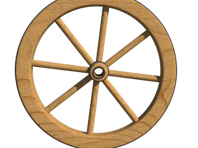 Vintage Wagon Wheel 3D model