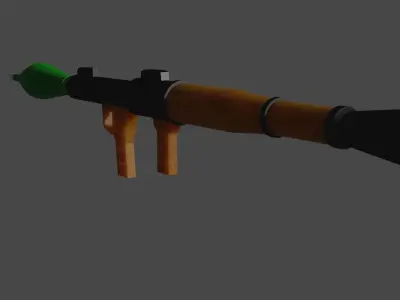 lowpoly game ready RPG grenade launcher Free low-poly 3D model