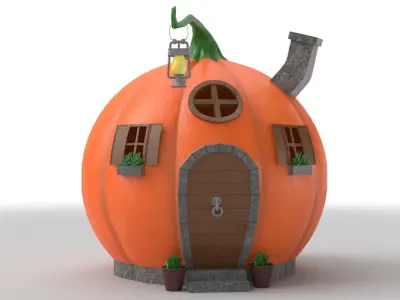 Cartoon Pumpkin House 3D model