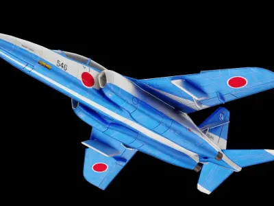Kawasaki T-4 Low-poly 3D model