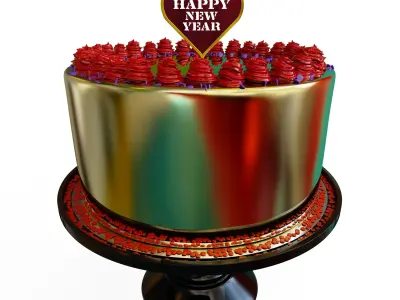 Happy New Year Cake Toppers 2 models 3D print model