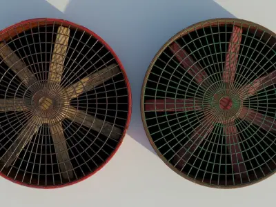 Turbine 3D model two rusty fans Low-poly 3D model