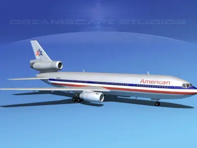 Douglas DC-10 American 3D model