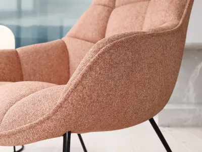  Replica Wendelbo Tang Armchair Model, Peach Pink 