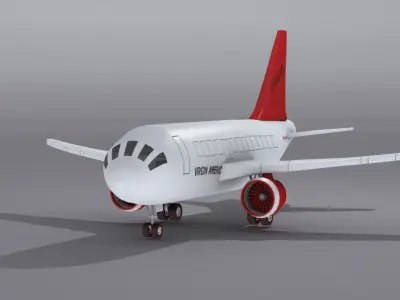 Airbus A321neo  Low-poly 3D model