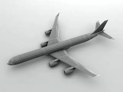Airbus A340-600 - Lufthansa Low-poly 3D model