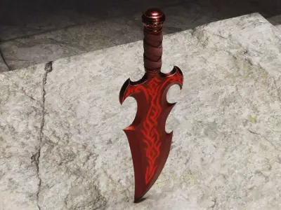 Fantasy Sword 02 Low-poly 3D model