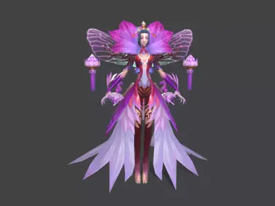 Flower Fairy Low-poly 3D model