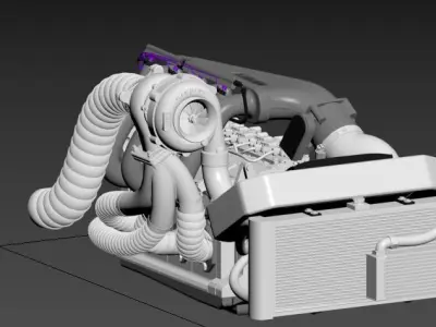 rotary 4 rotor engine 3D model