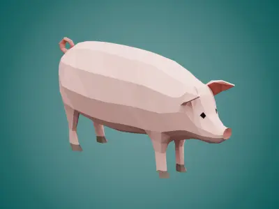 Stylized PIG Low-poly 3D model