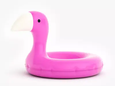 Flamingo Pool Float Inflatable Toy Swimming Tube Low-poly 3D model