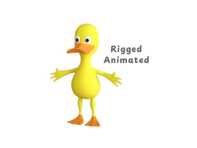 Cute Duck - Rigged and Animated Low-poly 3D model