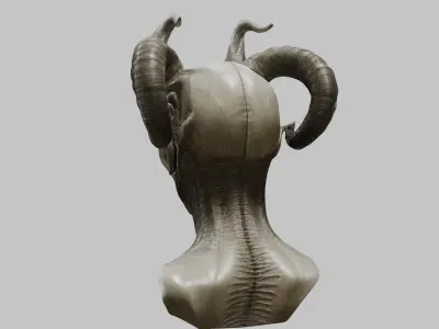 Sci-fi Alien Woman Head Bust Device 3D Model Low-poly 3D model