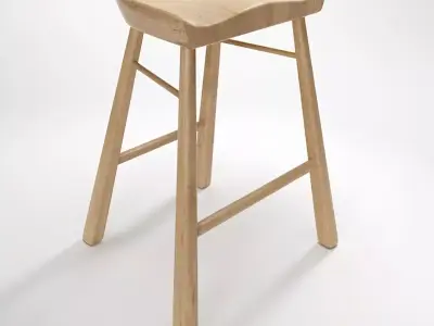 CrafStool stool made from solid oak Free 3D model