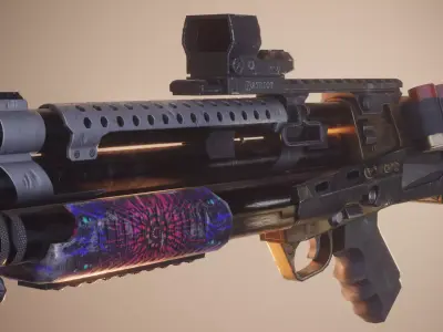 Cool Gun Low-poly 3D model