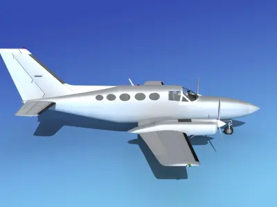 Cessna 414A Chancellor Bare Metal 3D model