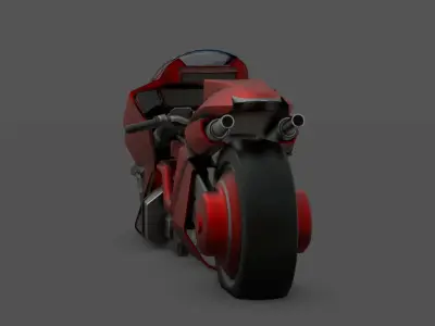 Free Akira Bike Futuristic Sci-Fi Motorcycle 3D Model Free low-poly 3D model