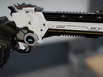 Sci-Fi Handgun Low-poly 3D model