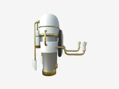 Jetpack C05 White Gold - SciFi Character Design Low-poly 3D model