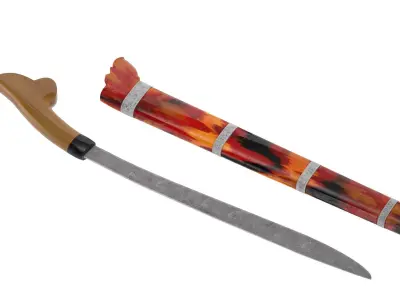 Parang Knife Low-poly 3D model