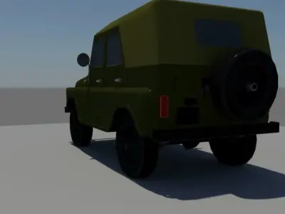 UAZ-469 military jeep Low-poly 3D model
