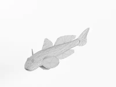 Low Poly Fish and Tuna Set Animal Lowpoly Low-poly 3D model