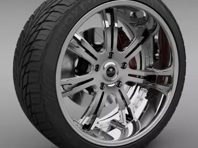 Savini Forged SV-24S Wheel and Tire 3D model