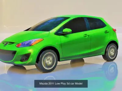 Low Poly Car model mazda micra hatchback 3D Model Collection