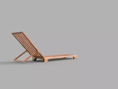 Recliner wooden lounge chair 3D print model
