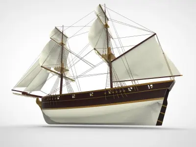 classic sailing ship 3D model