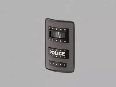 Police Riot Shield Low-poly 3D model purchase