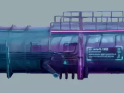 Futuristic Cryogenic Industrial Tank Low-poly 3D model