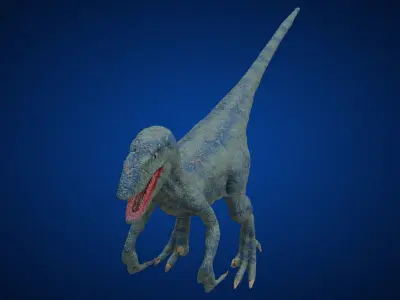 Velociraptor dinosaur Low-poly 3D model