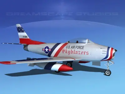 North American F-86 Sabre Jet V06 USAF 3D model