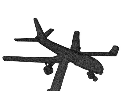 Modern Passenger Jet Aircraft 3D Model Low-poly 3D model