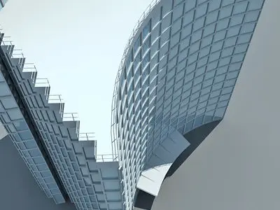 Detailed Glass office Building 86 3D model