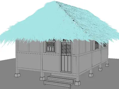 Sundanese traditional Suhunan Parahu Kumereb Low-poly 3D model