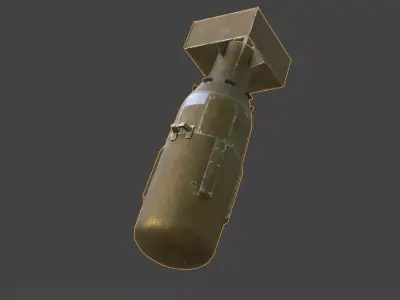 Little Boy Atomic Bomb Low-poly 3D model